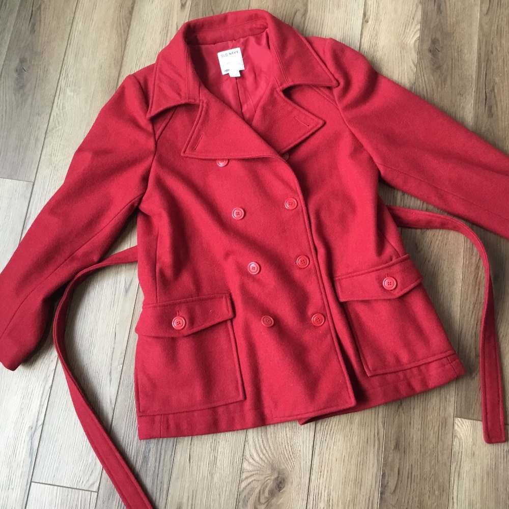 Old Navy Red Wool Peacoat - XL